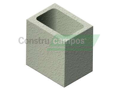 Meio Bloco Estrutural Classe A 14x19x19 - ConstruCampos